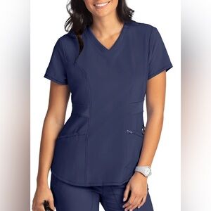 Cherokee Infinity - Knit Waist V-Neck Scrub Top (S)